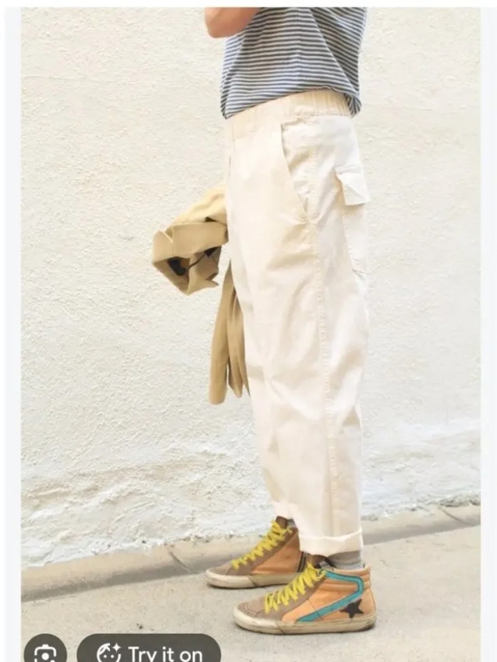 Nili Lotan Casablanca Drop Crotch Pants in Ivory SIze S